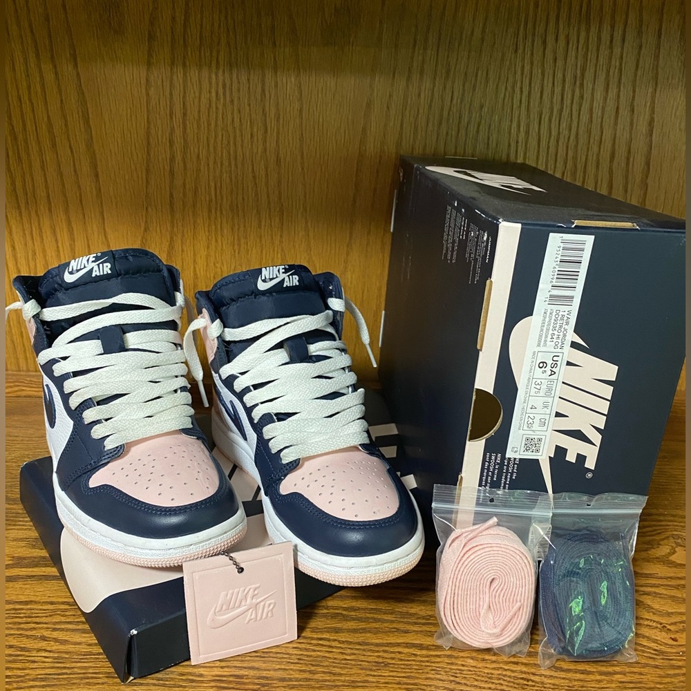 Pink & Navy Blue Nike Jordan’s